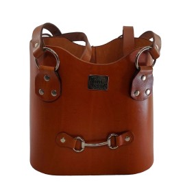 BOLSA MATEIRA C/ BRIDO - CARAMELO EM COURO