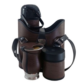 KIT LUXO 1L - 4 PEAS - MARROM CROCODILO