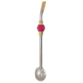 BOMBA ANEL COM PEDRA ROSA DOURADA GRANDE COM ROSCA - BANHADO A OURO