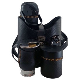KIT LUXO 1L - 4 PEAS - PRETO COM COSTURA MATELASS